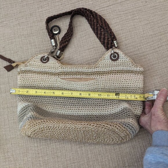 The Sak Indio Crochet Shoulder Handbag in Neutral/Beige and Sand - Picture 4 of 5